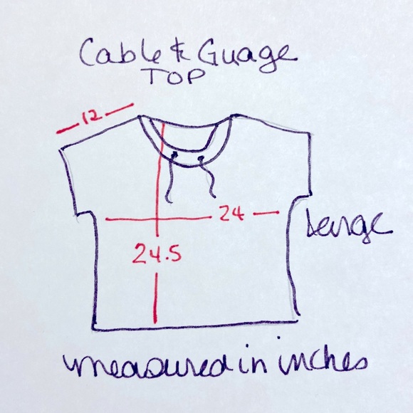 Cable & Gauge Top. Heather Gray. Size L. - Picture 6 of 8